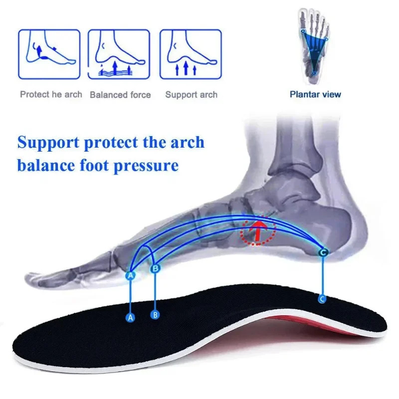 1pair Orthotic Insole Arch Support Flatfoot Orthopedic Insoles Movement Damping