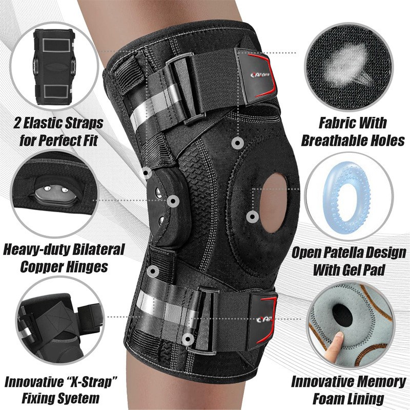 Adjustable Knee Brace with Side Springs & Patella Pad – Sports Running Arthritis