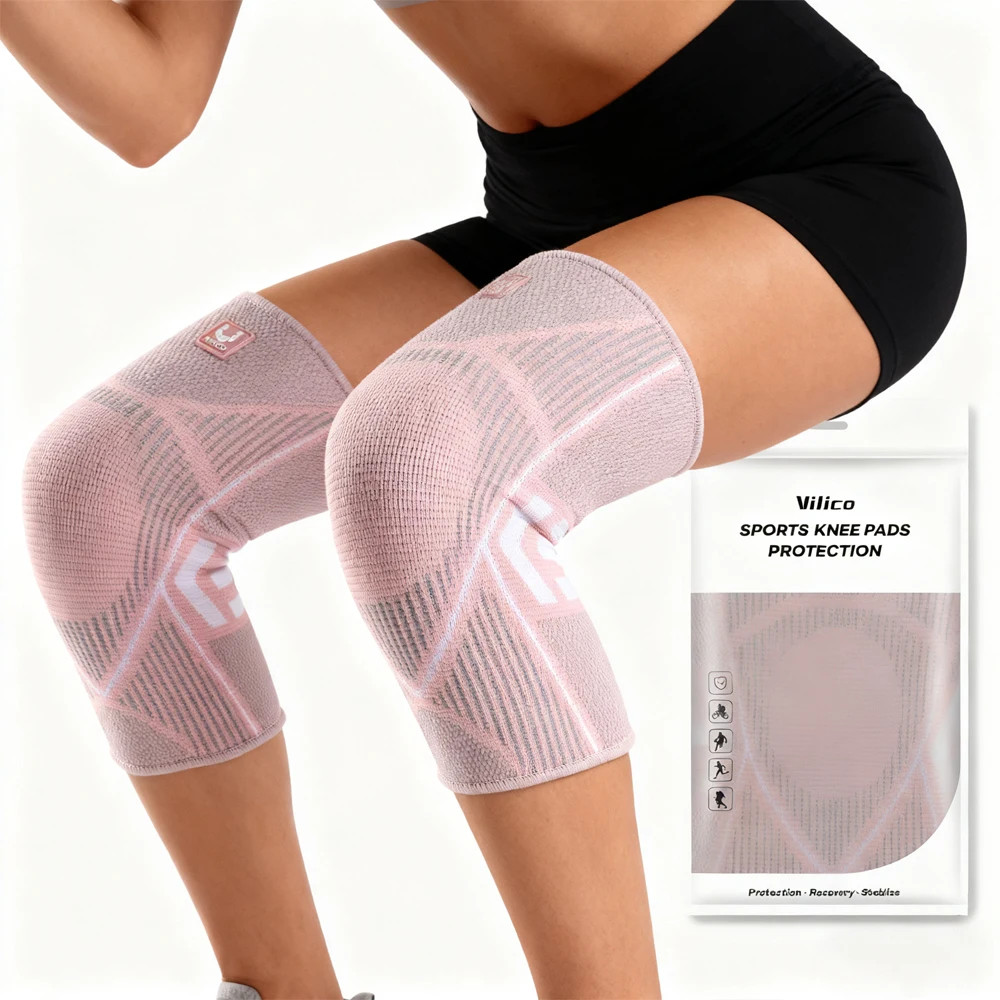1 PC Professional Knee Support Compression Knee Sleeve anti Slip Silicone Knee B
