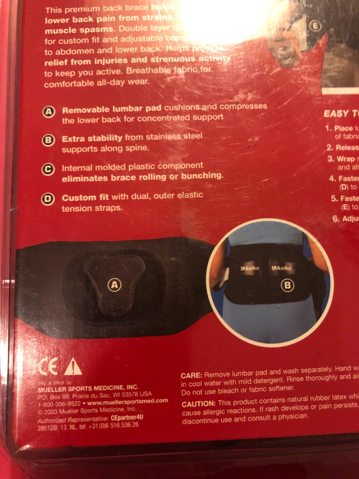 Mueller Sport Care Adjustable Back Brace with Lumbar Pad