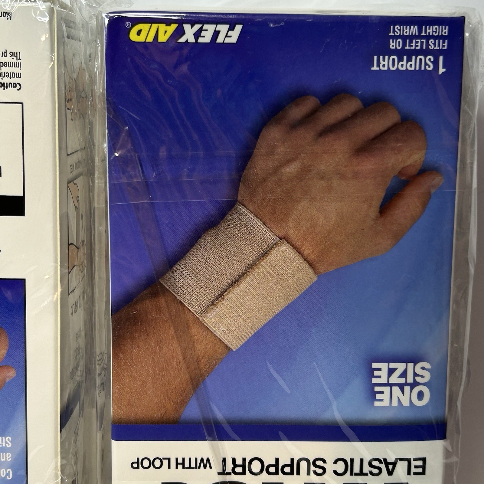 Lot of 3 Flex Aid Elastic Wrist Stabilizer Support Brace Wrap w/Loop, One Size