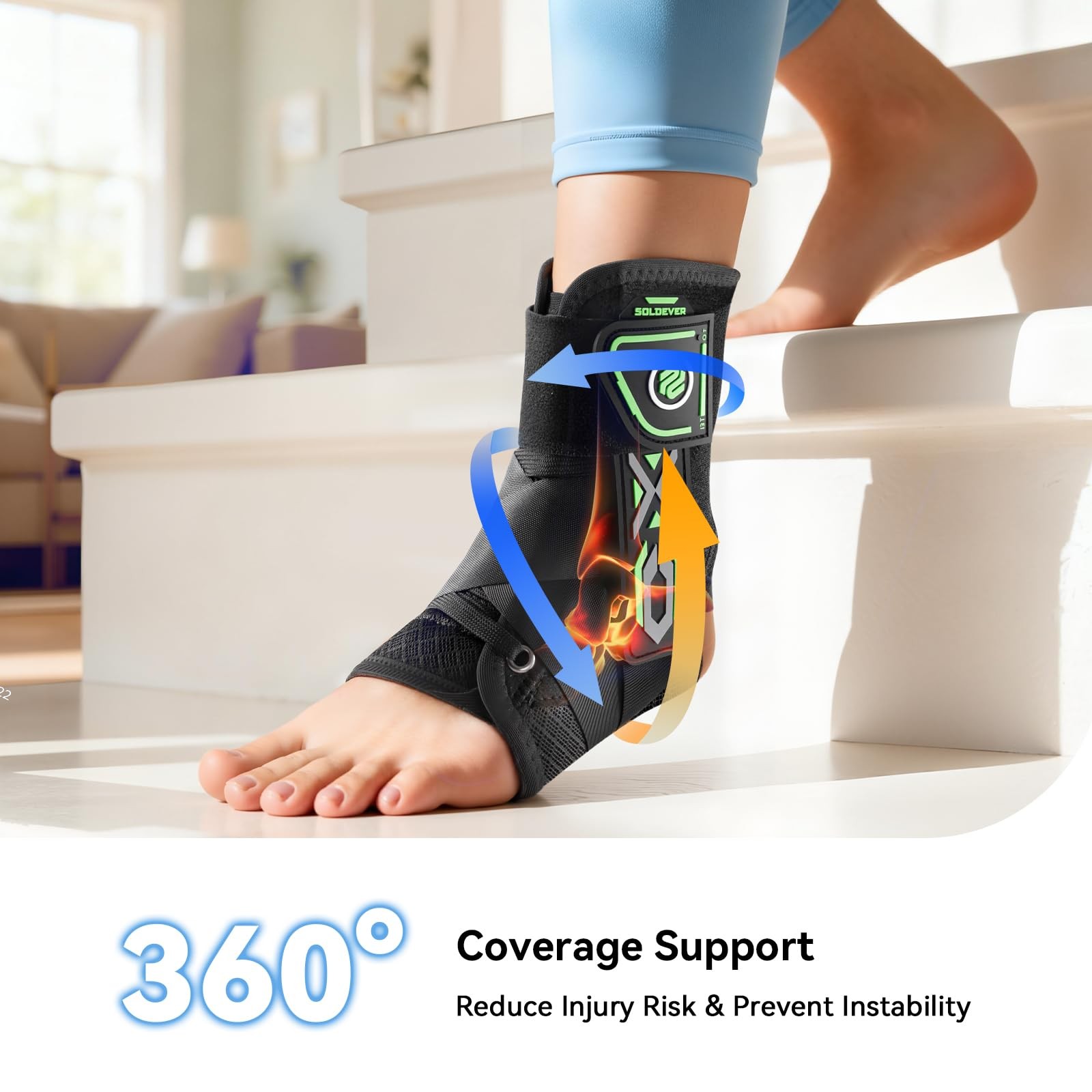Upgraded Ankle Brace for Sprained Ankle [Stronger Support & Ultra Breathable]…