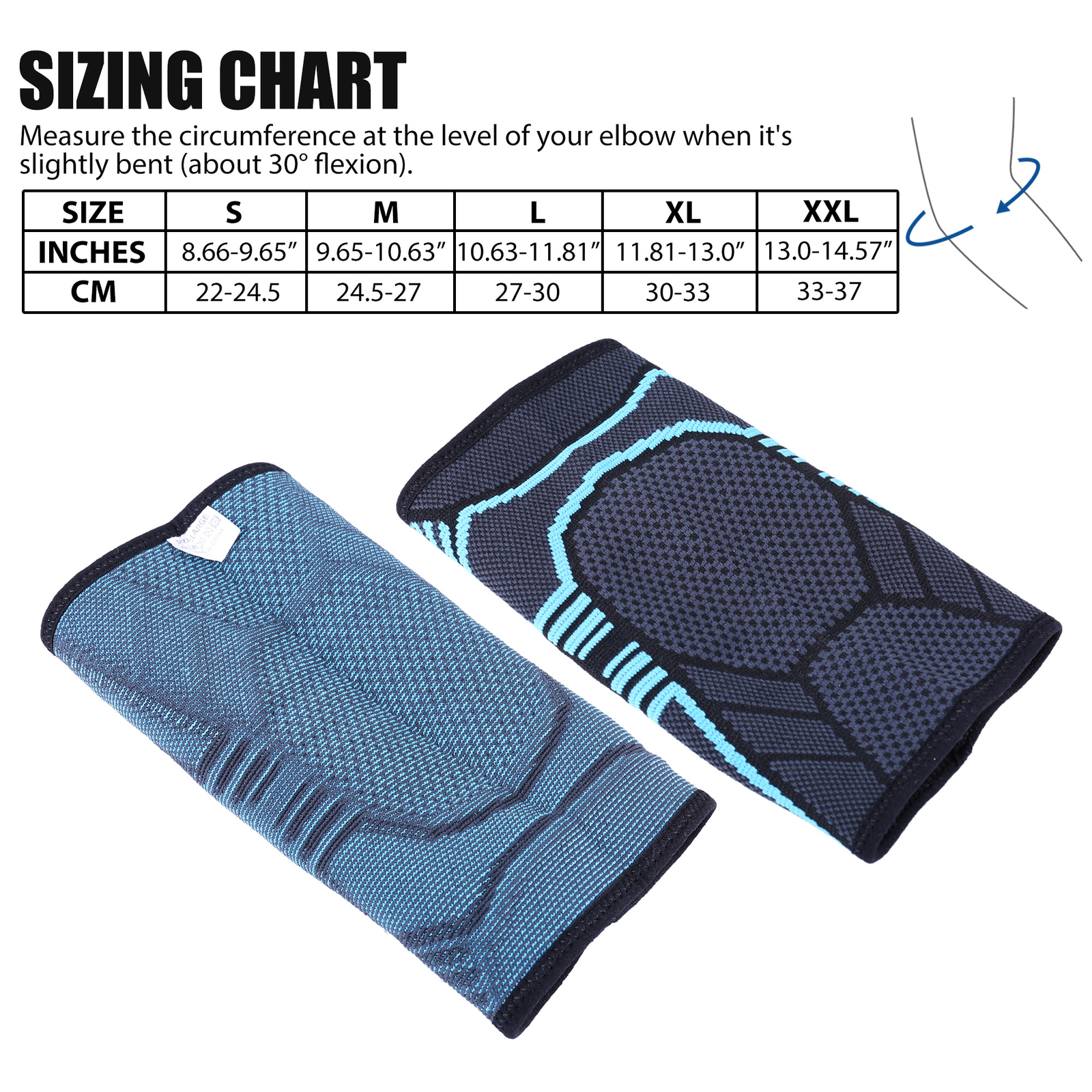 2 Pcs Elbow Brace Compression Support Sleeve Fit Arthritis Tendonitis Joint Pain