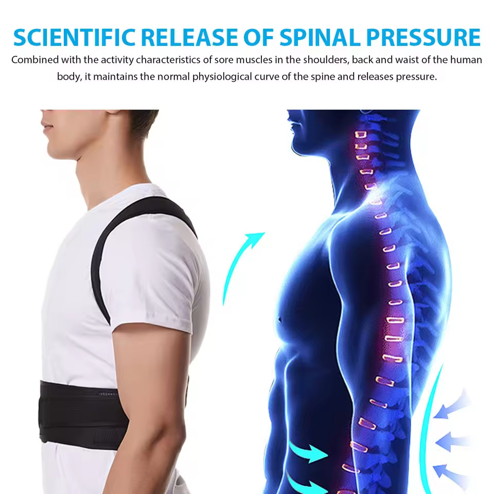 Adjustable Back Brace Posture Corrector Belt Lumbar Support for Men Women