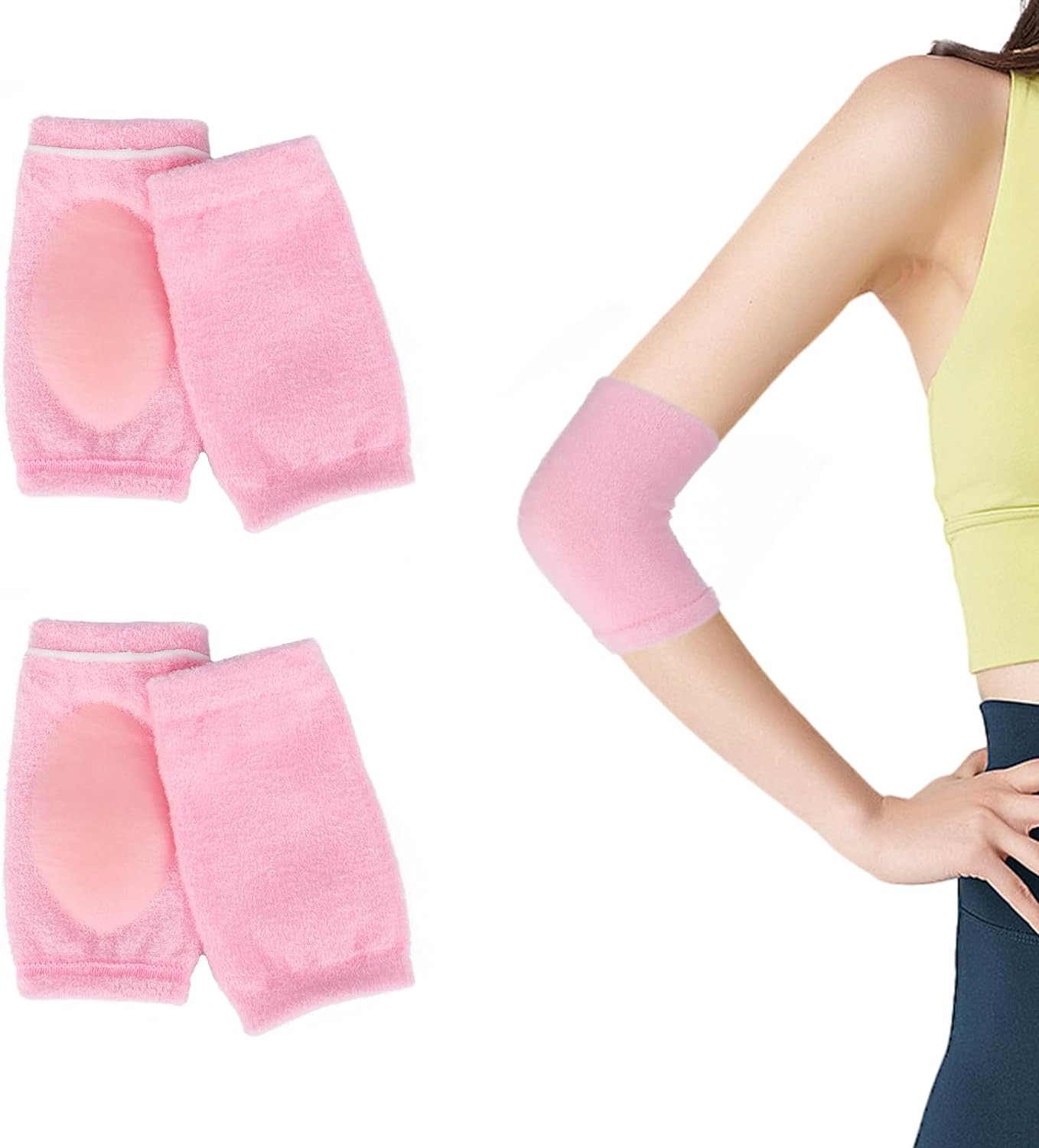 2 Pairs Elbow Moisturizing Sleeve Elbow Gel Cover Heel Socks Elbow Sleeves Elbow