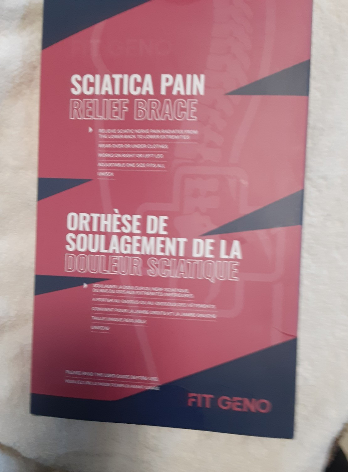 Fit Geno Relief Brace+Sciatica Pain Relief Brace Right & Left Leg One Size. NIB