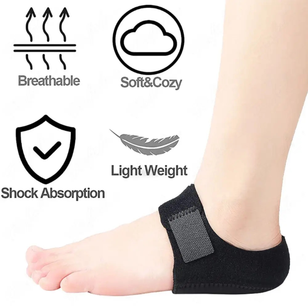 Adjustable Straps Silicone Heel Pads Shock Absorption Support Cushion Fasciitis