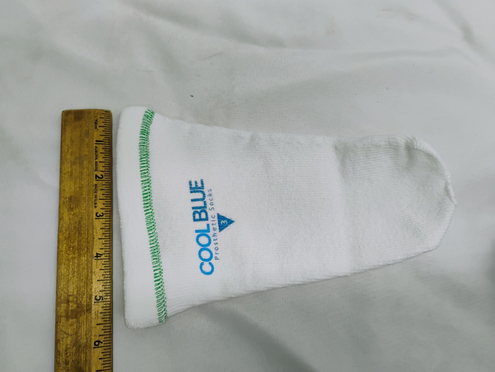 Cool Blue 3 Ply Prosthetic Sock w/ sewnHole Size 1, 2 Length 8-12 Model CB3HMSH2
