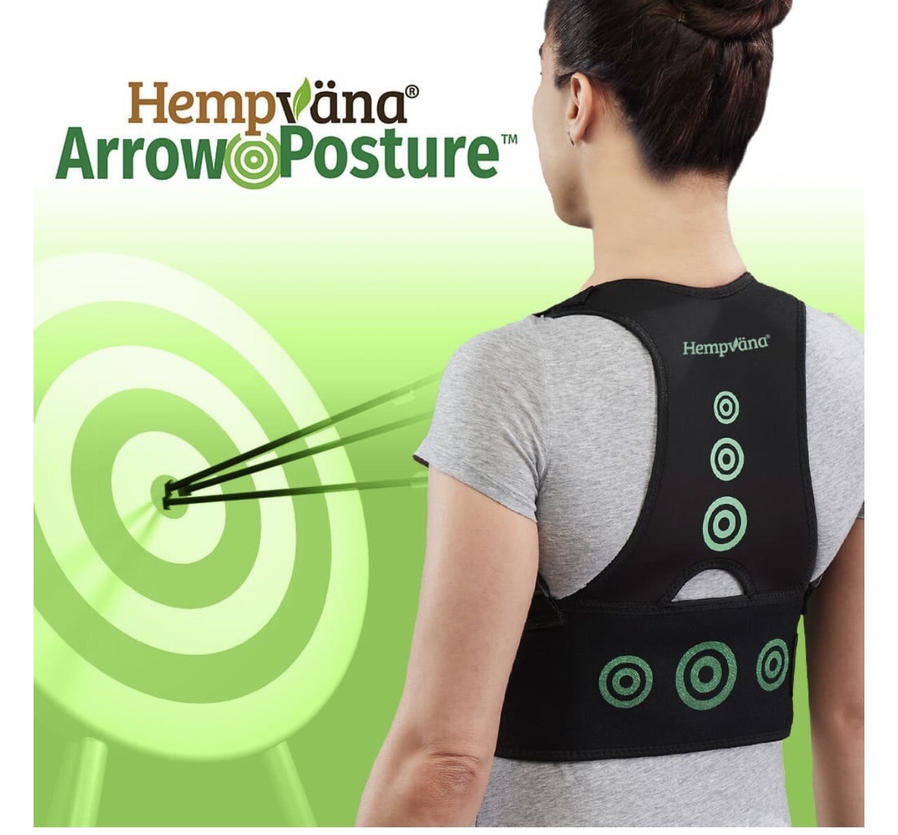 Hempvana Arrow Posture – Fully Adjustable Posture Support Adult (S/M)New In Box