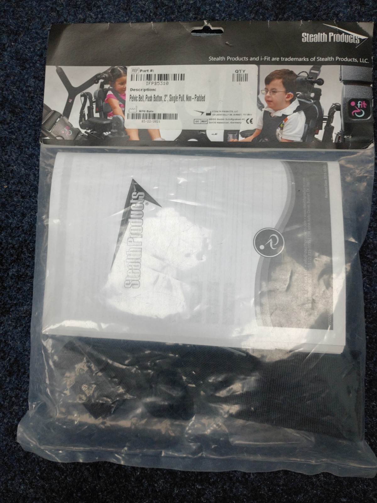 Stealth 2″ Single pull Non-padded pelvic belt push button