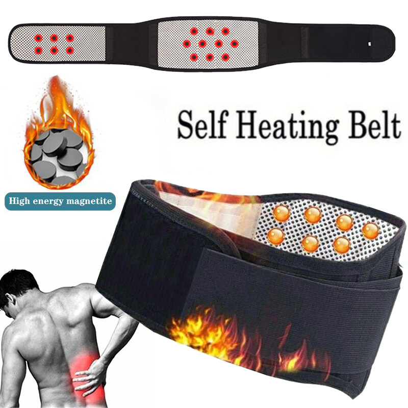 Men Women Heating Belt Lower Back Lumbar Brace Support Pain Relief Therapy Band