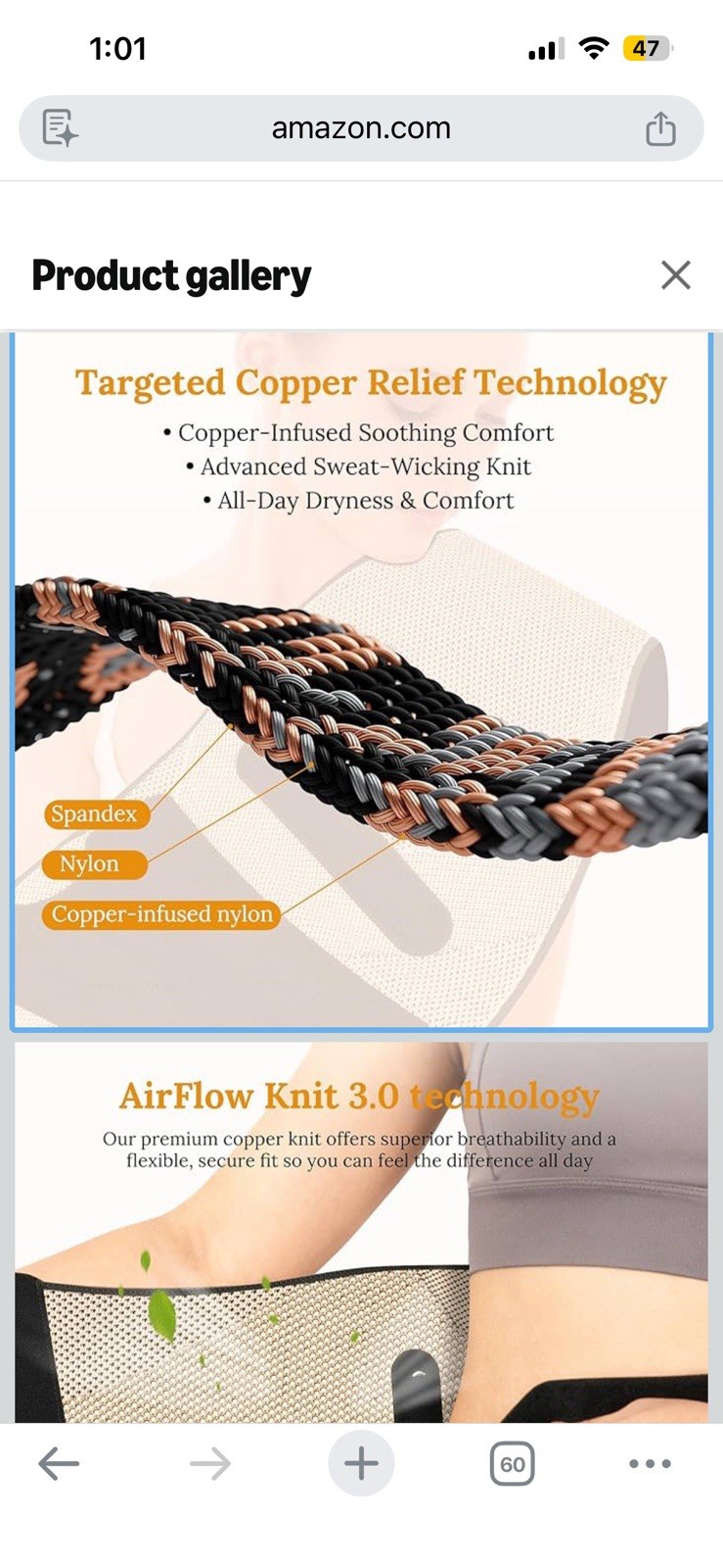 JIUFENTIAN Copper Back Brace for Lower Back Pain with Composite Support Technolo