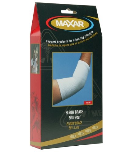 MAXAR Medical Grade Elbow Compression Sleeve for Men and Women – L, White