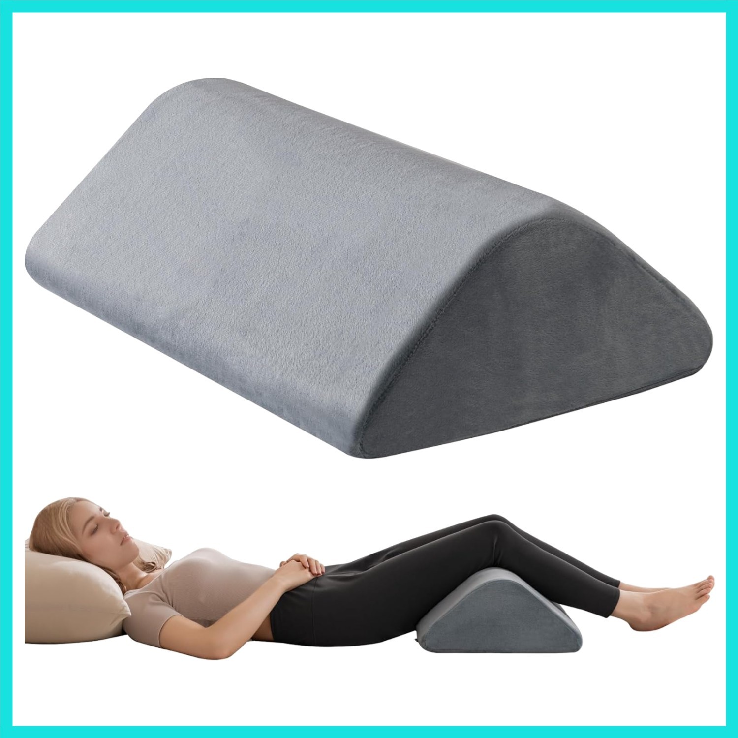 Knee Wedge Pillow 6.3” for Post-Surgery Recovery-Leg Elevation Support for S…