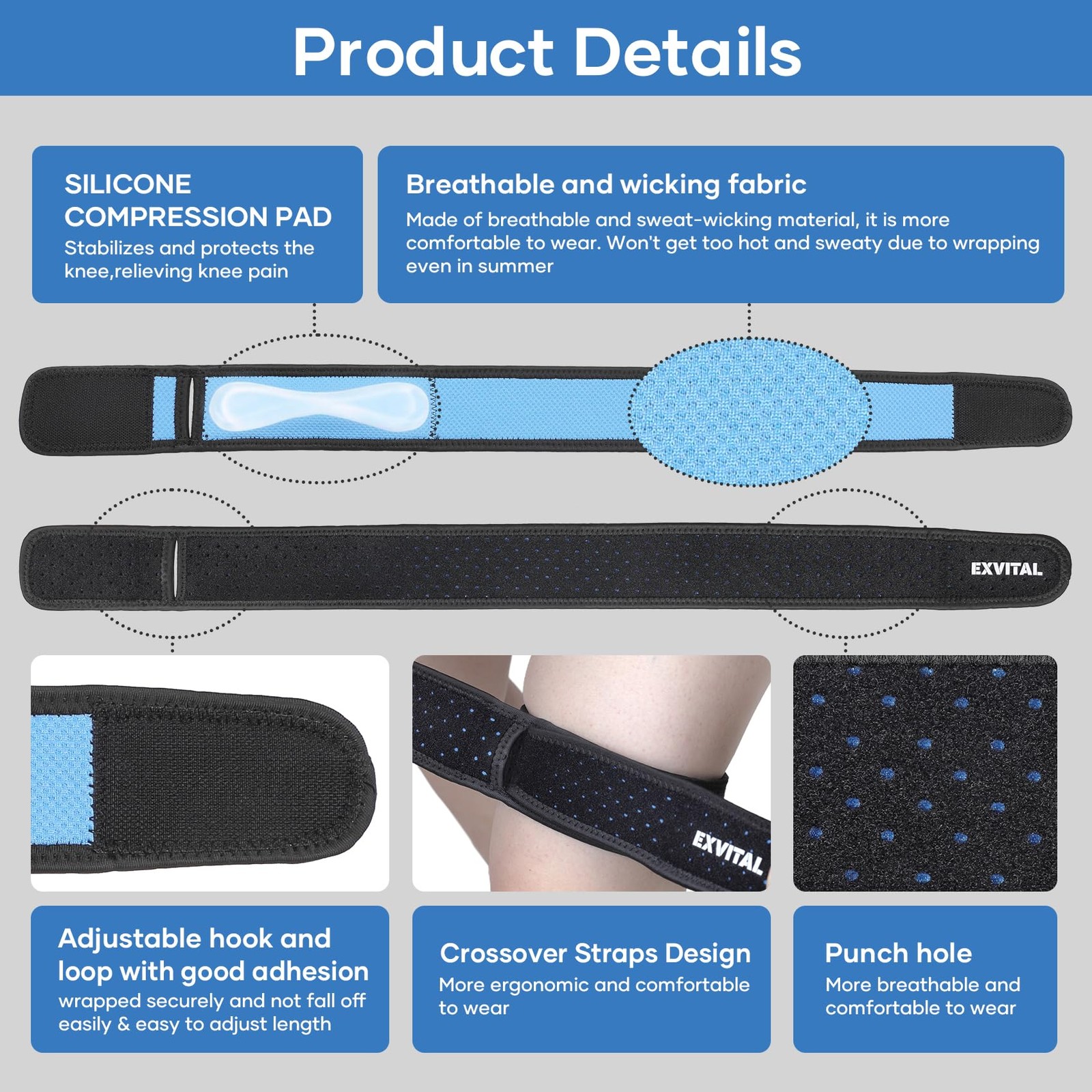 IT Band Straps Iliotibial Band Brace Relieve ITB Syndrome for Men & Women Adj…