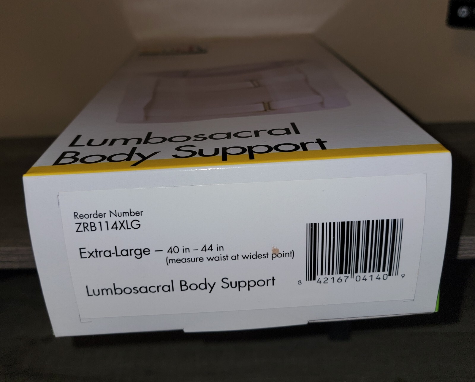 LUMBOSACRAL BODY SUPPORT EXTRA LARGE – NEW IN BOX – STILL IN PLASTIC