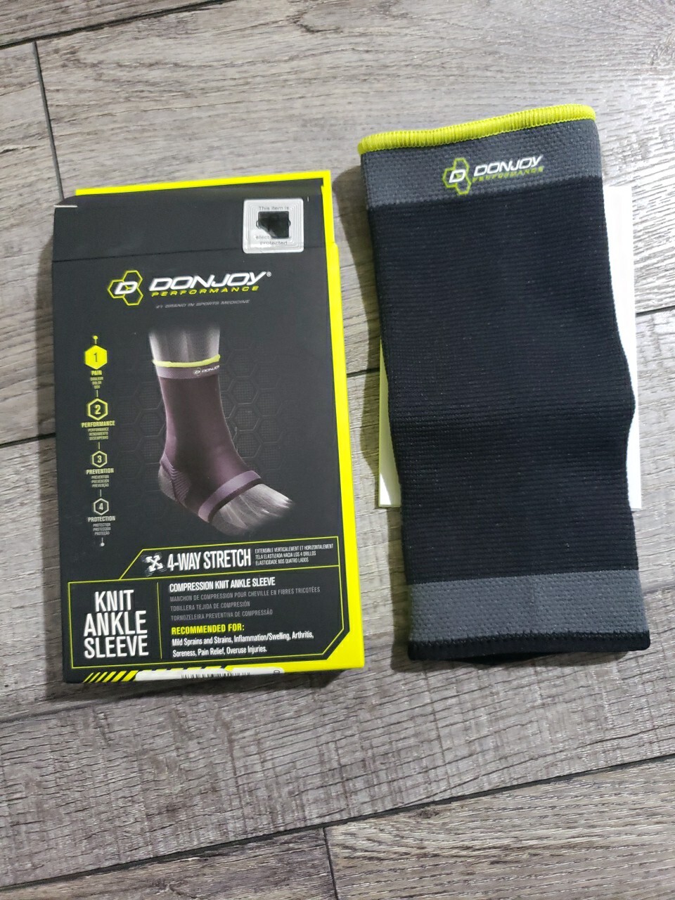 DonJoy Performance Knit Ankle Sleeve – Lightweight and Low-Profile, Sz M