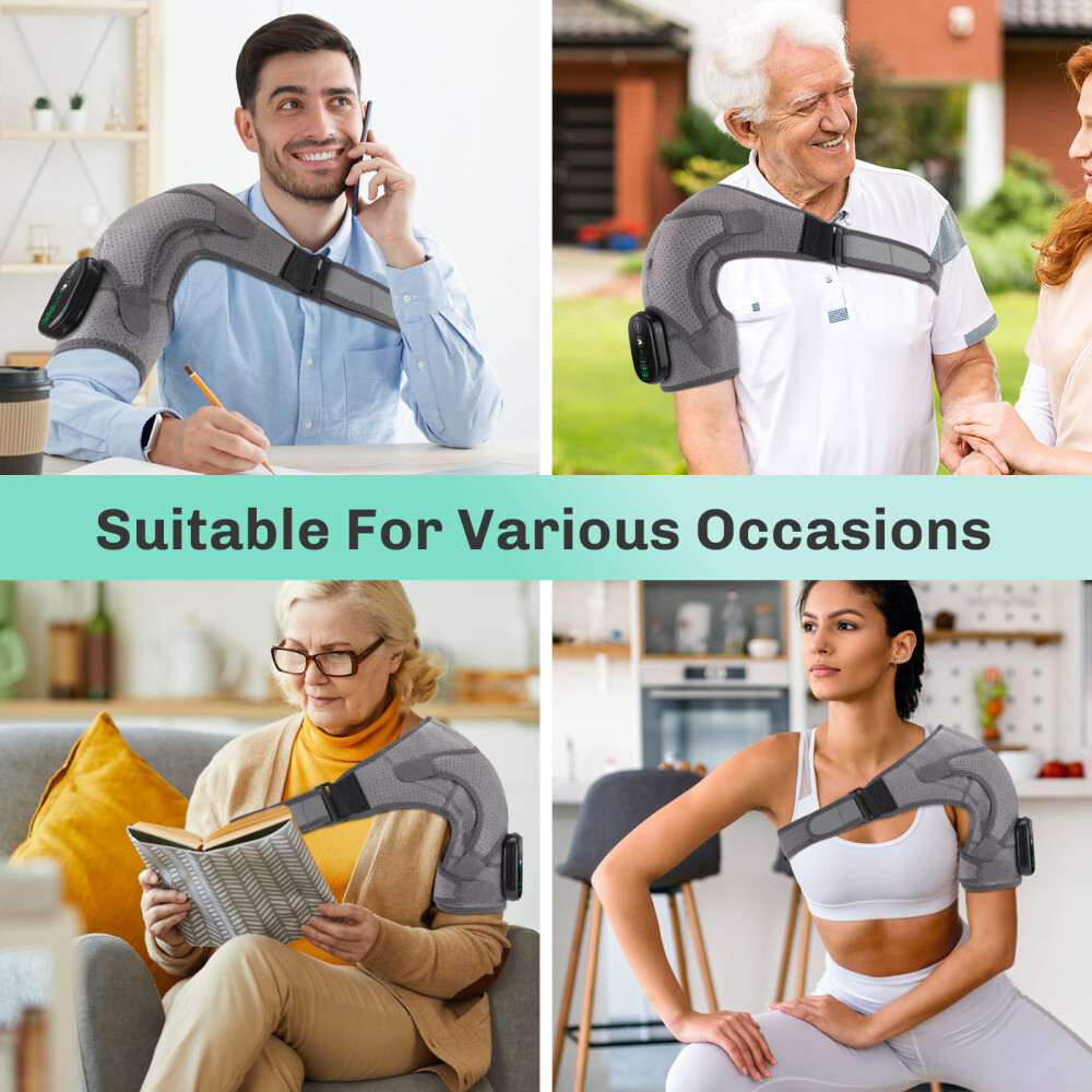 Electric Heated Vibration Shoulder Massager Shoulder Brace for Joint Pain Relief