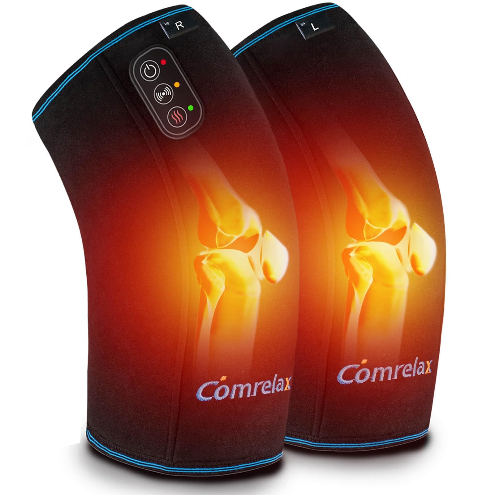 Knee Massager with Heat & Vibration, 3 Modes, 3 Heat Levels, AC Adapter