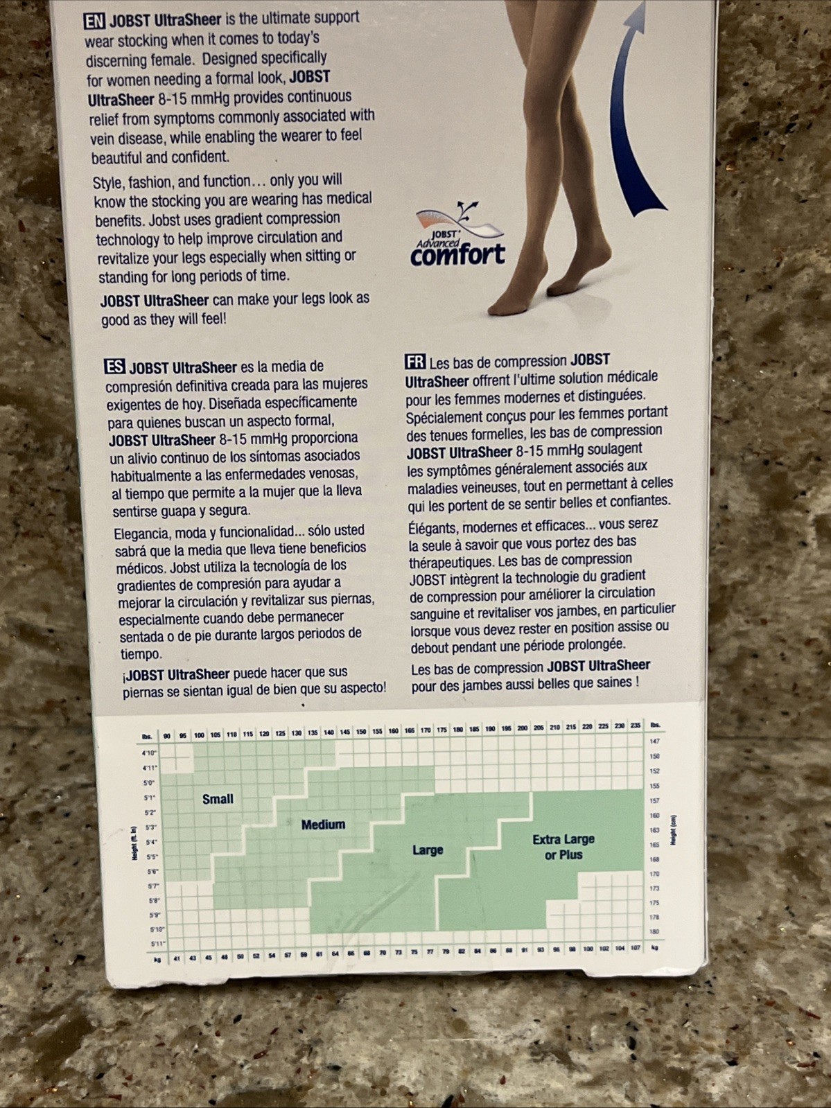 Womens Compression Thigh Stockings 8-15 mmhg Supports Jobst UltraSheer XL BLK