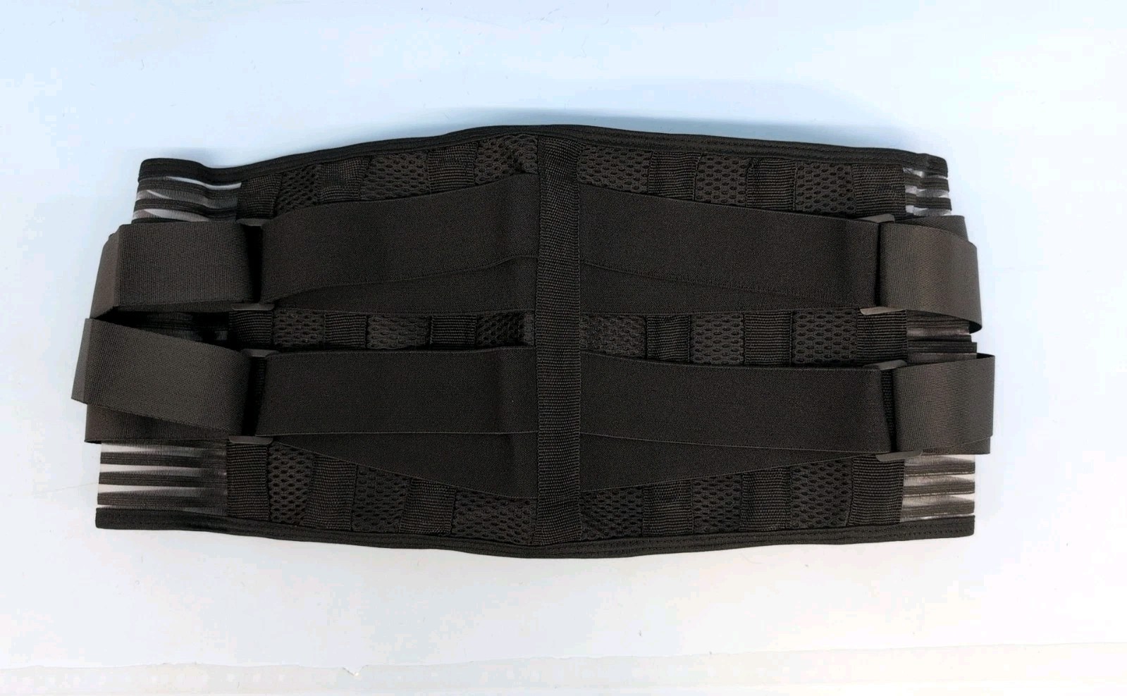 Unisex Adjustable Lower Back Brace Lumbar Support Zipper Training Vest XL Black