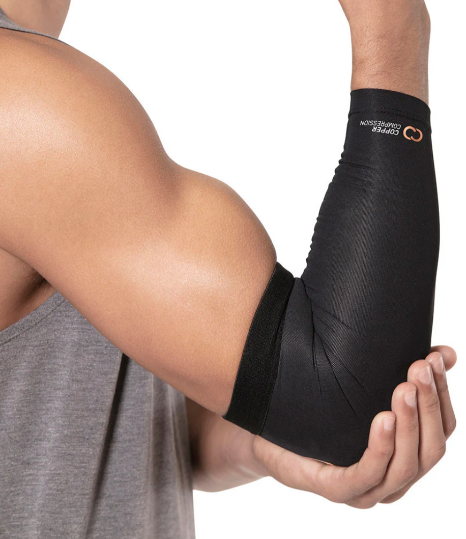Copper Compression Elbow Sleeve Black Size XXL