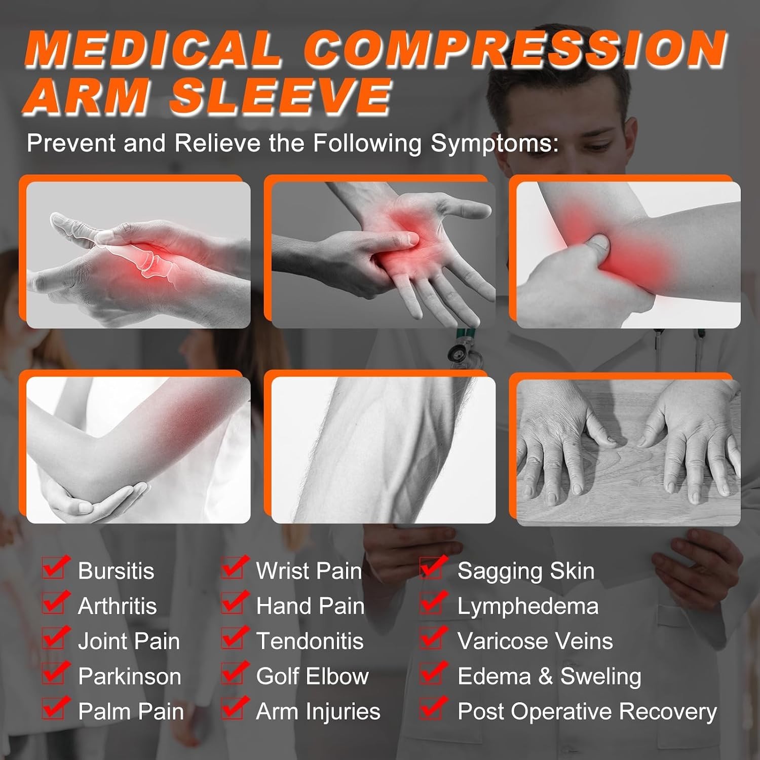 Lightweight Graduated Compression Sleeve for Arm Recovery – Ideal for Arthritis
