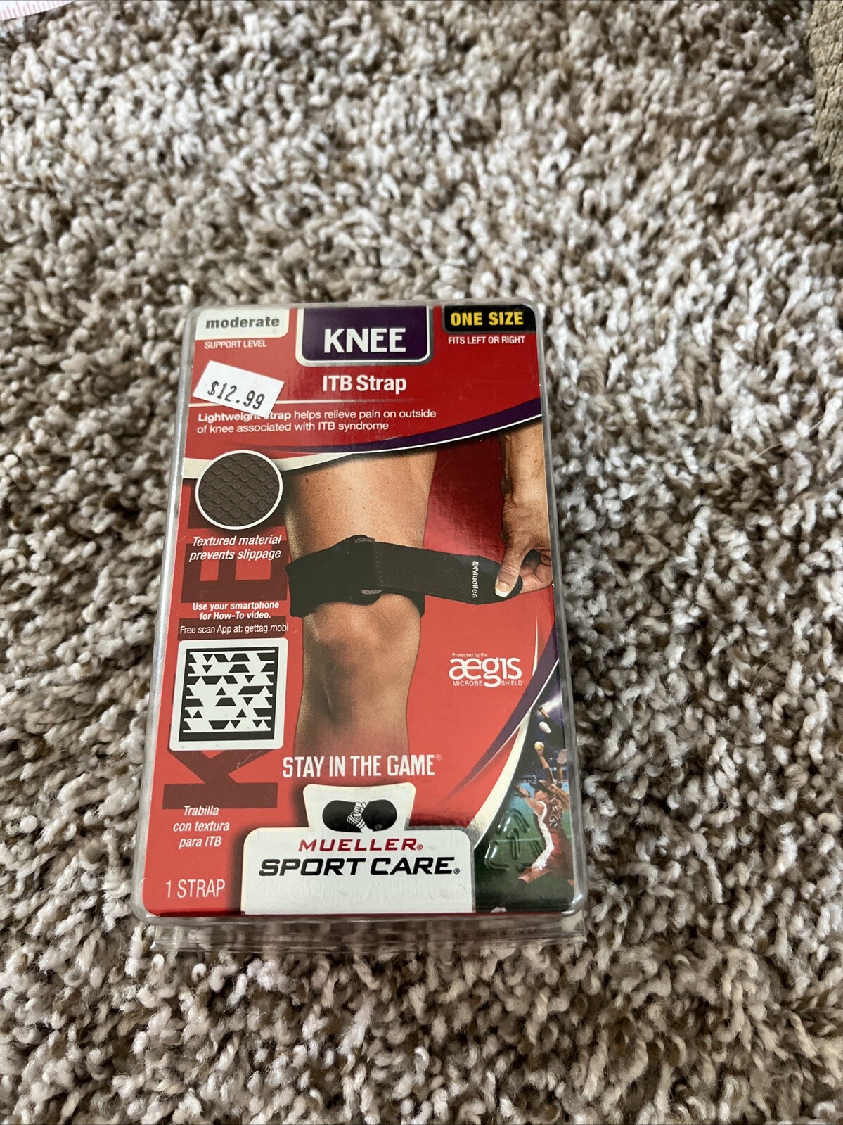 Mueller ITB 1 Knee Strap MODERATE SUPPORT One Size Black NEW Fits Left Or Right