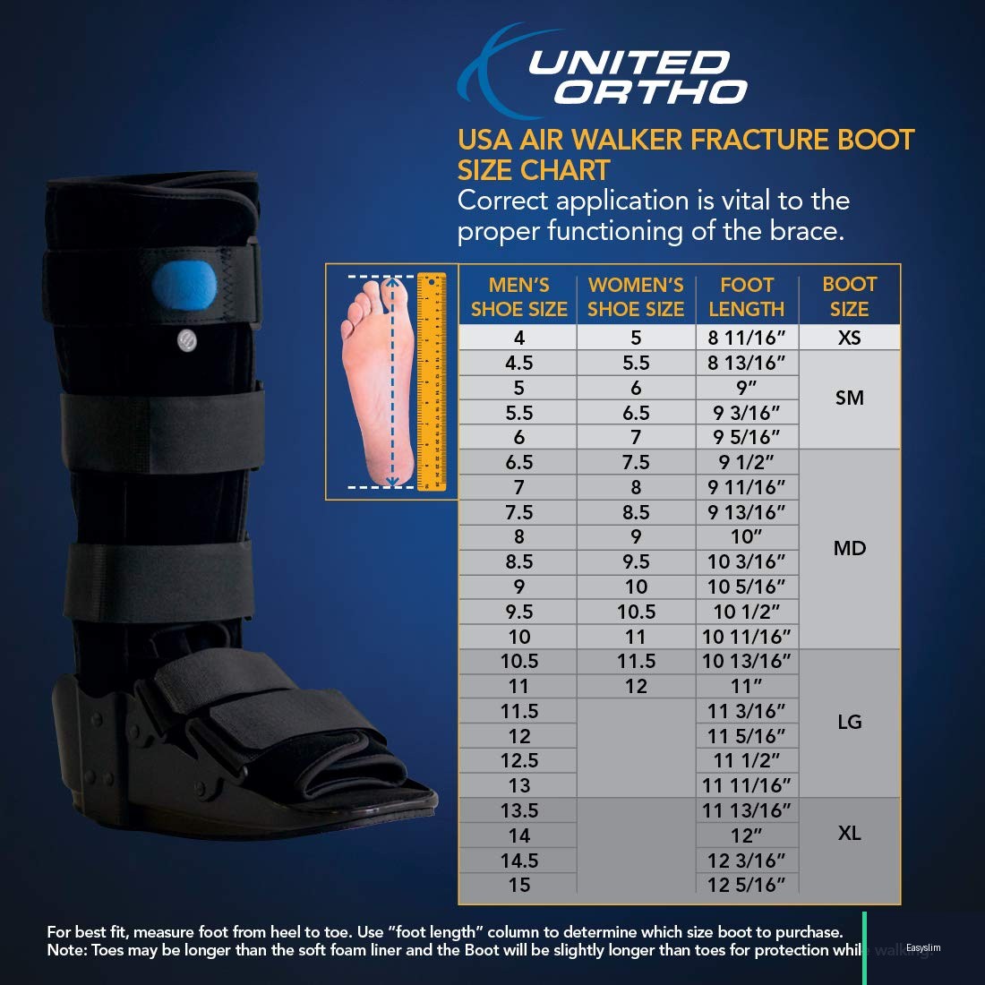 Air Walking Boot Large Standard Adjustable Ankle Support Compression