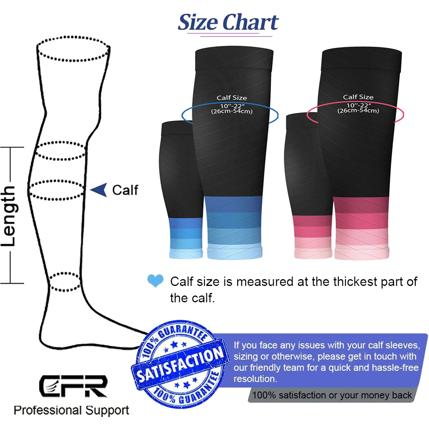 Pair Compression Socks Calf Sleeve Leg Support Brace 15-25mmHg Men Women Sports
