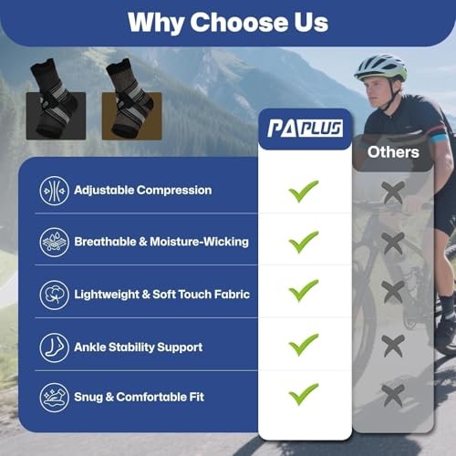 2 Pairs Ankle Braces for Men & Women Plantar Fasciitis Medium Black（2 pairs）