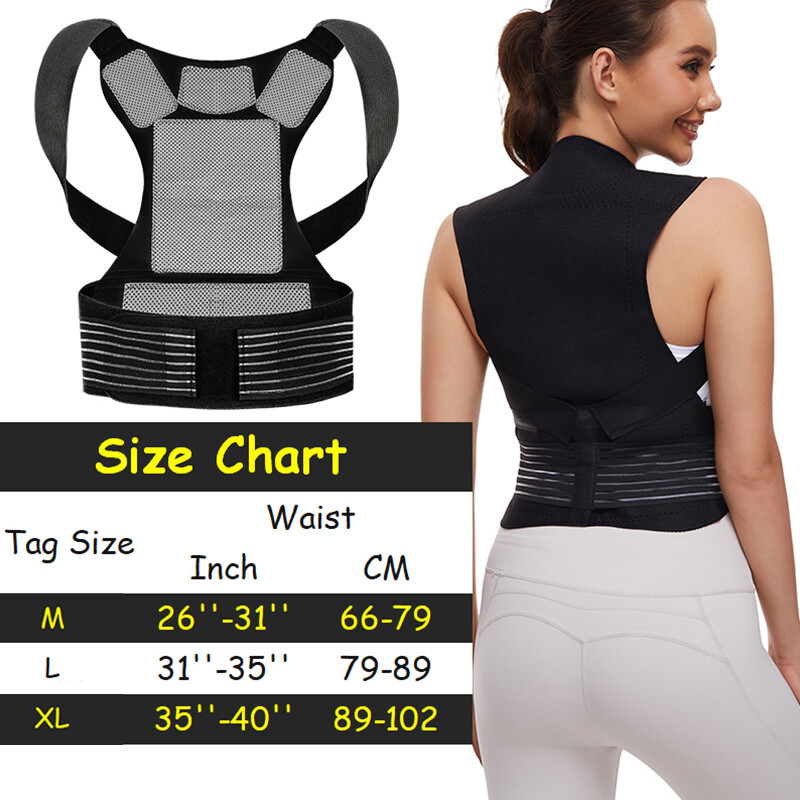 Back Brace Posture Corrector Women Men Shoulder Full Back Pain Magnetic Therapy