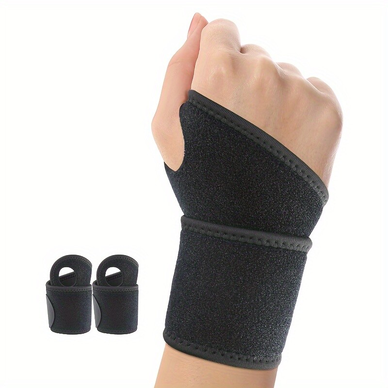 Wrist Support Braces (2 Pack), Adjustable Compression Wraps for Tendonitis, Carp