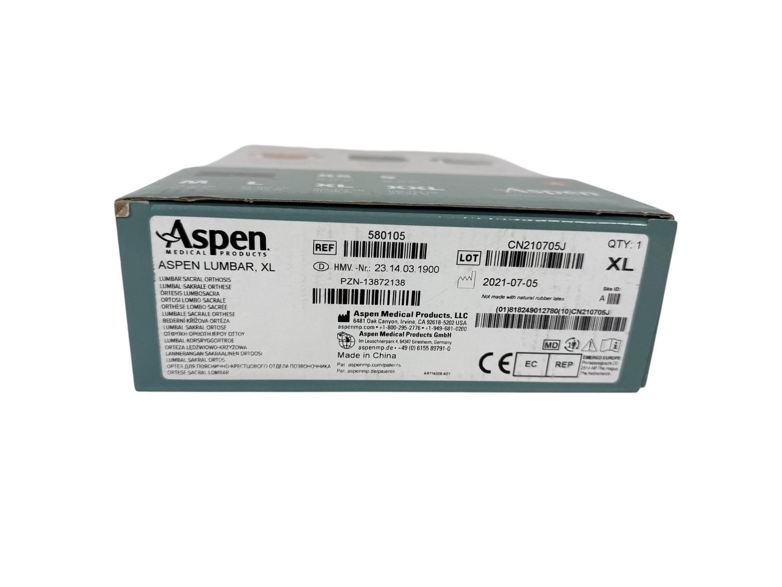 Aspen Medical Products Lumbar Support XL 580105 New