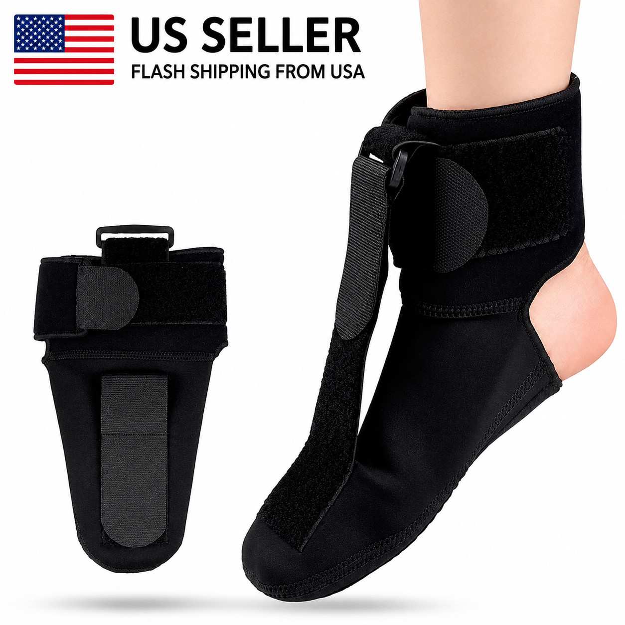 Compression Plantar Fasciitis Night Splint Sock. PF Support Dorsal Drop Foot