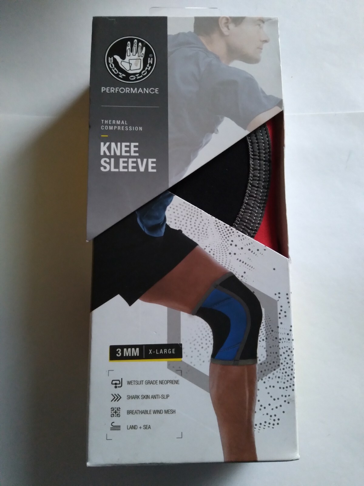 Body Glove Performance Thermal Compression Knee Sleeve 3mm XL Black Red