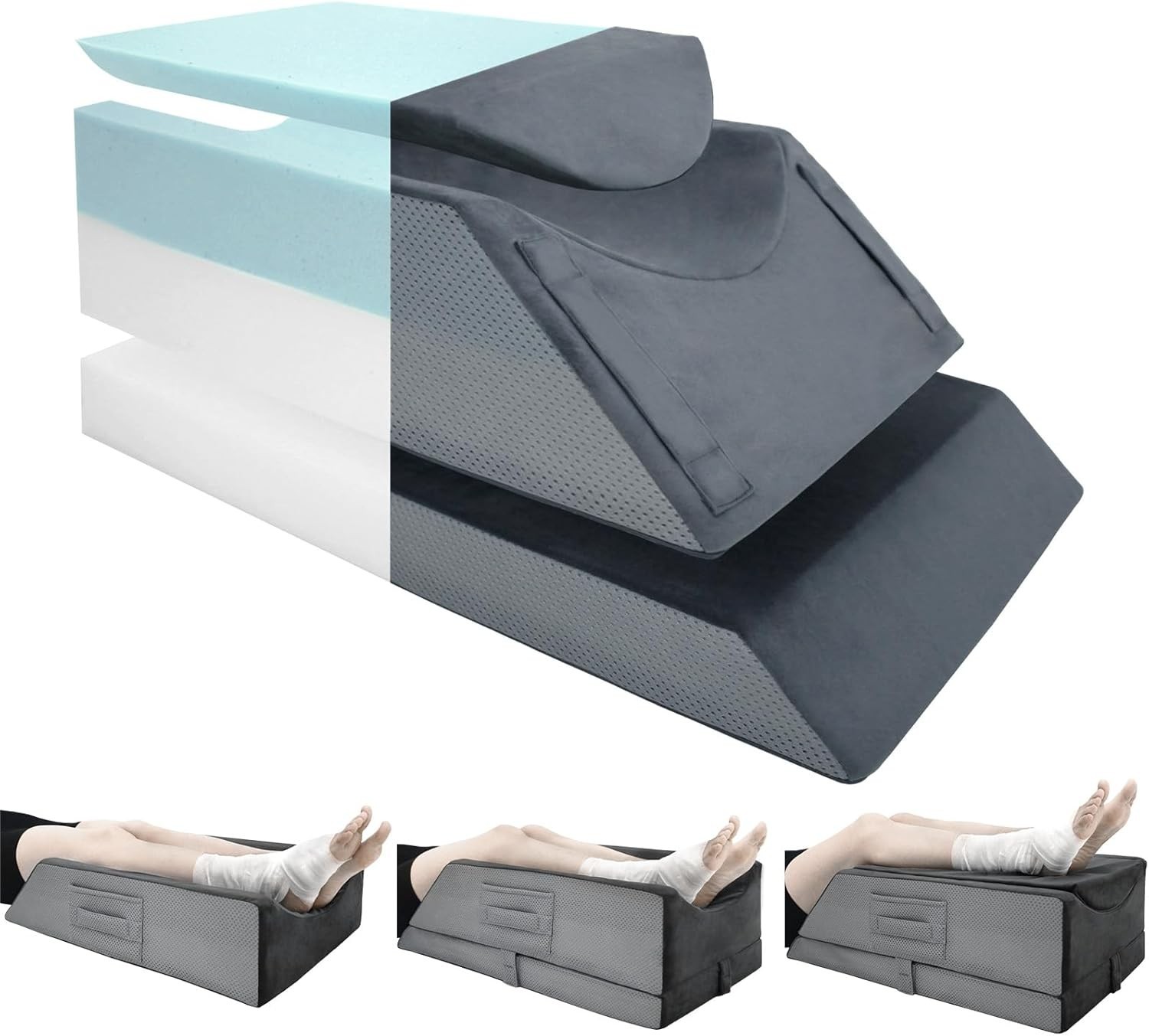 Leg Elevation Pillows After Surgery,4-Height Adjustable Leg Elevating