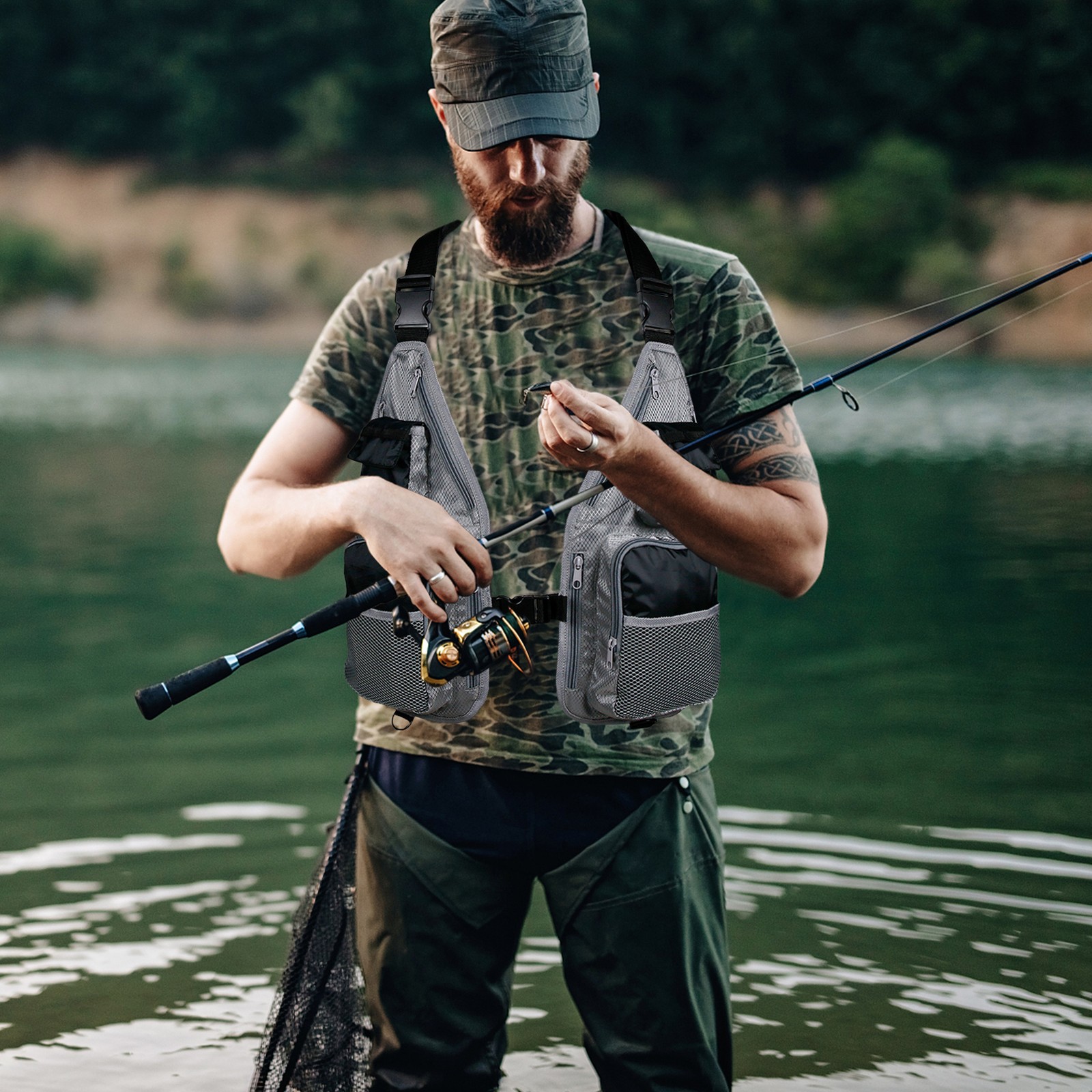 Ultra-light Fishing Vest Men Women Breathable Adjustable Waistcoat With LUHY
