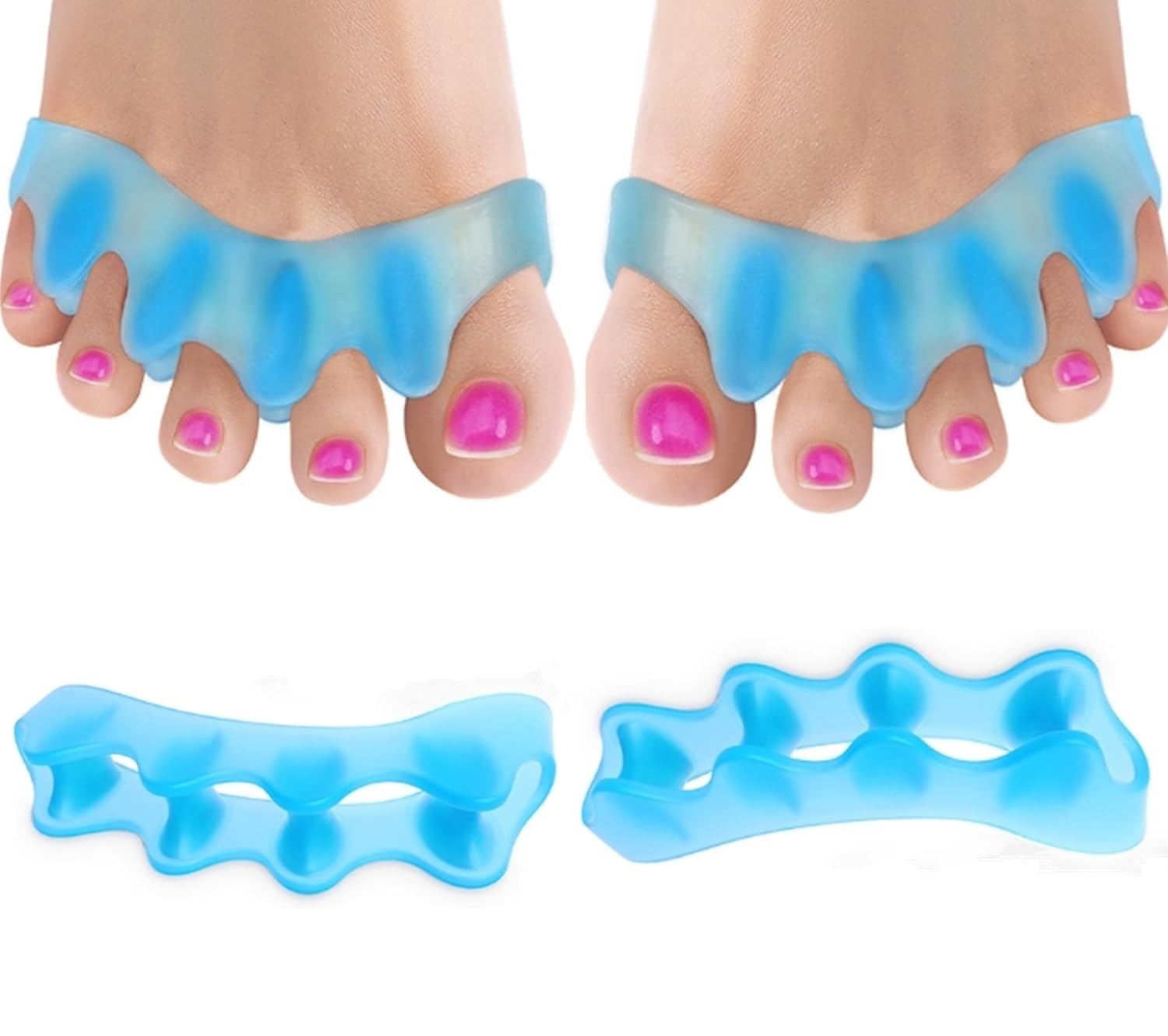 2 silicone toe spreaders for all toes hallux valgus hammer toes overlapping toes