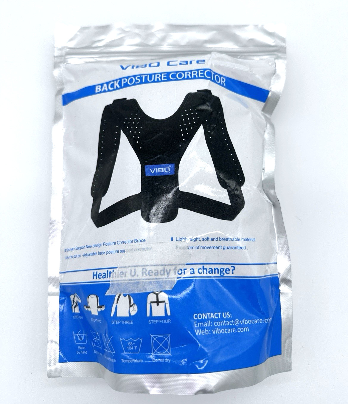 Posture Back Corrector Vibo Men and Women Comfortable Upper 1 Count