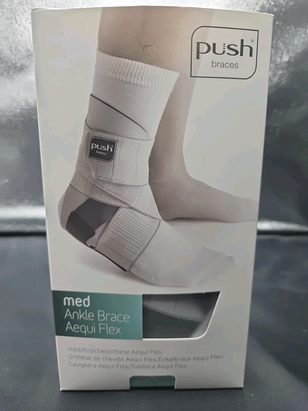 PUSH BRACES Med Ankle Brace Aequi Support Size 3 Right Side