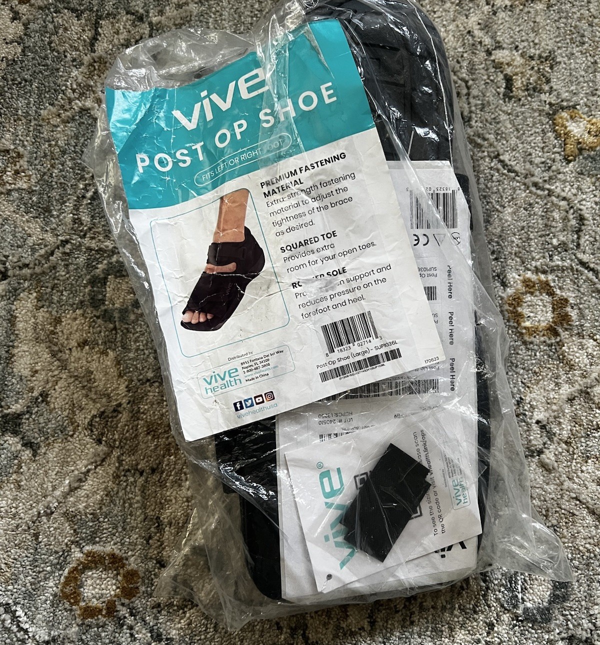 Vive Health Post-Op Boot Medical Recovery Shoe Square Toe Fits [Left]