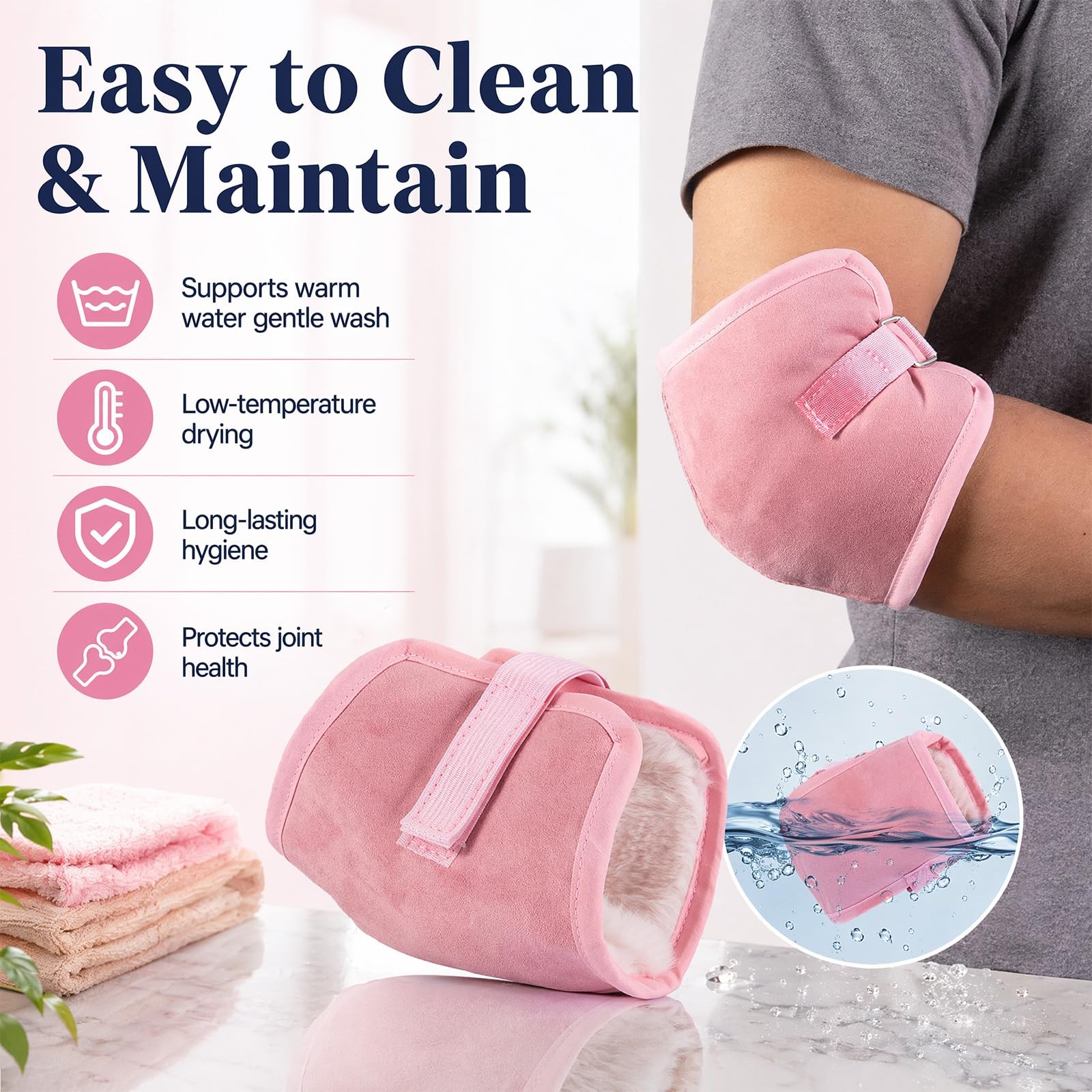 AHDSGJH Elbow Pads for Pressure Sores, Bedsores Adults Men Women Pink 1PC