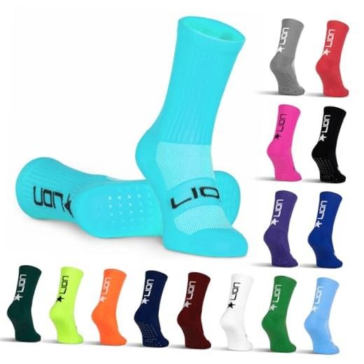 Football Grip Socks For Men/Women/Kids – Variety Of Colours To Large Aqua