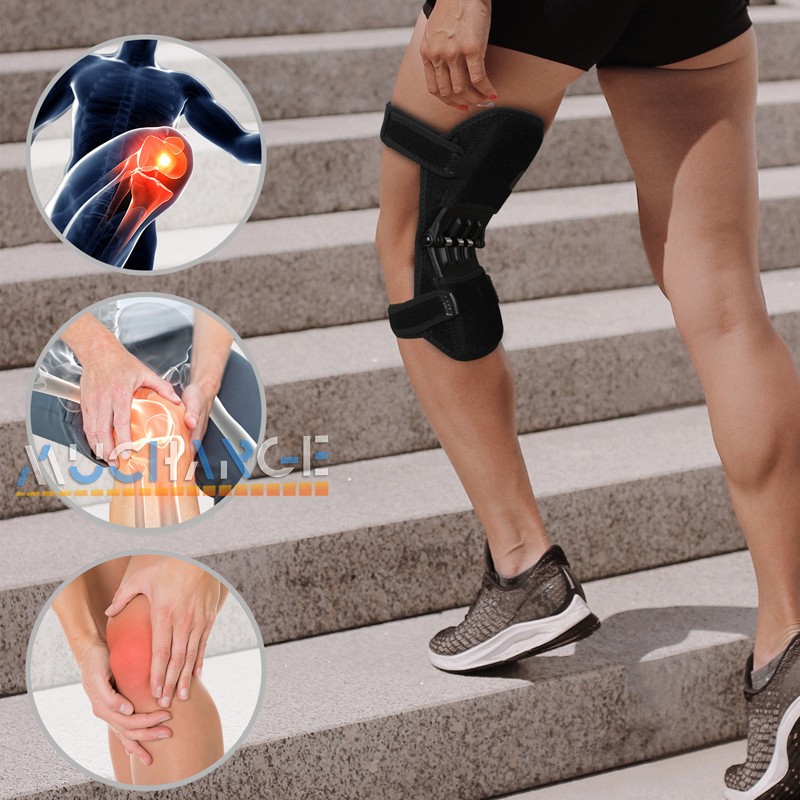 2Pcs Joint Support Brace Knee Pads Booster Lift Spring Force Stabilizer Legs