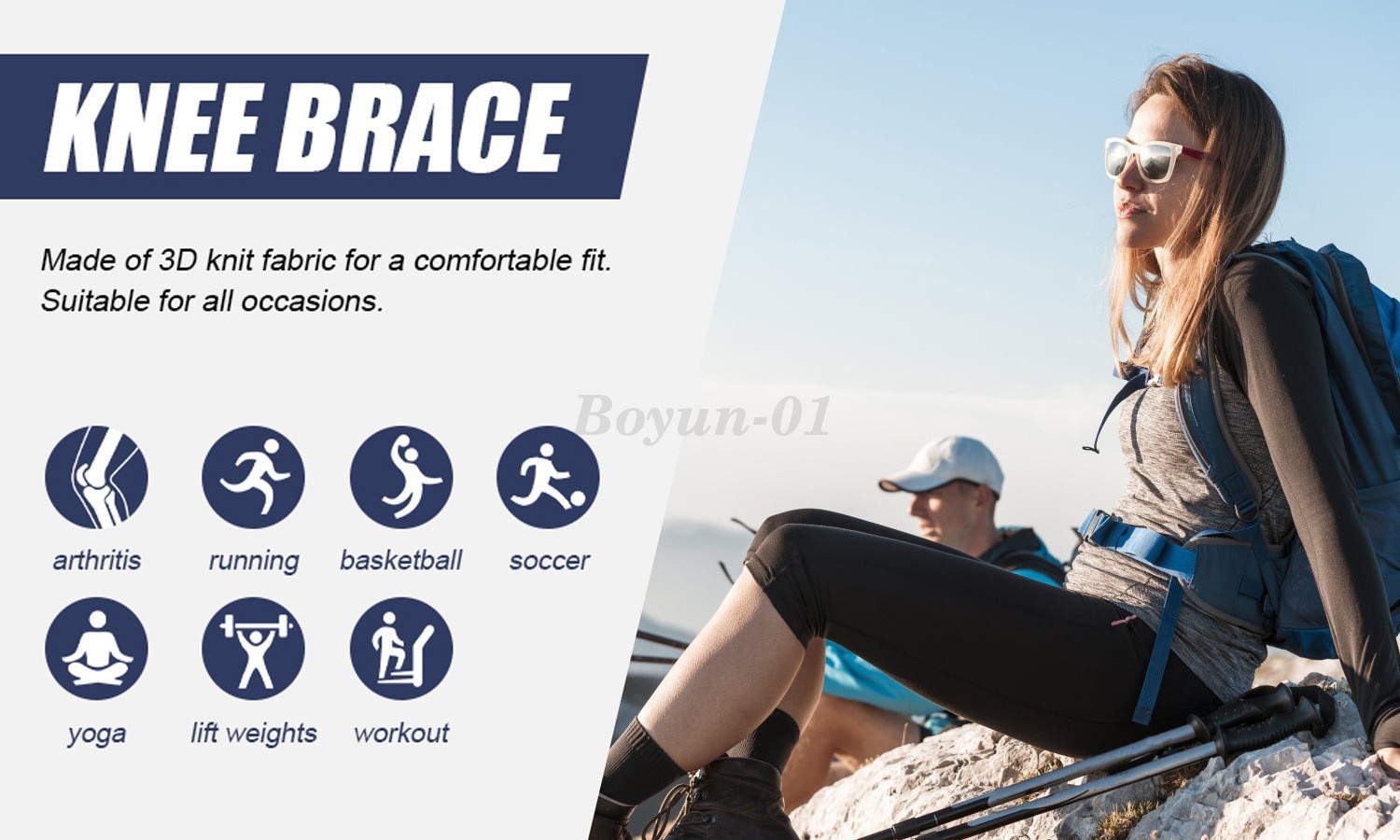 Adjustable Hinged Knee Brace Support for ACL, Meniscus Arthritis & Sports, S-3XL