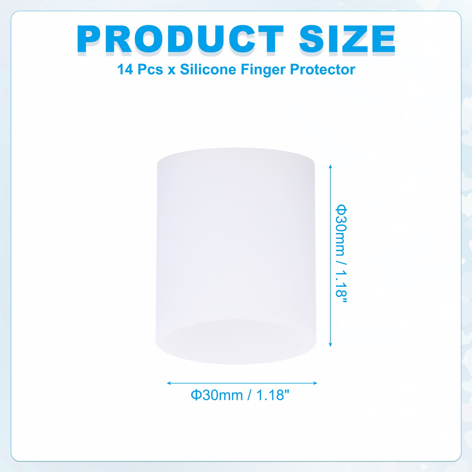 14 Pcs 2.4″x0.98″ Gel Finger Cots Silicone Finger Protector Support White