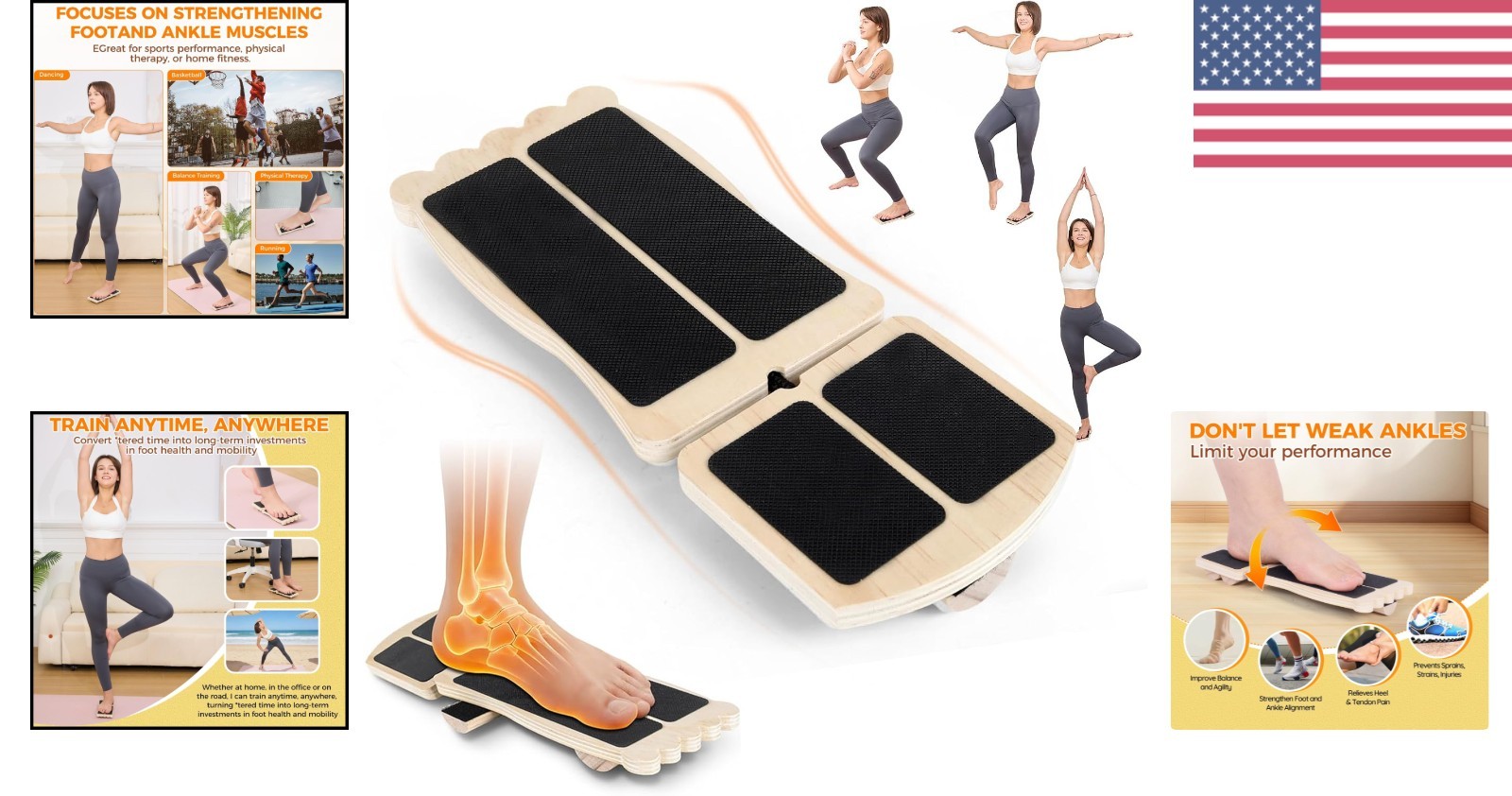Ankle Strengthener Balance Board for Recovery from Sprains & Plantar Fasciitis