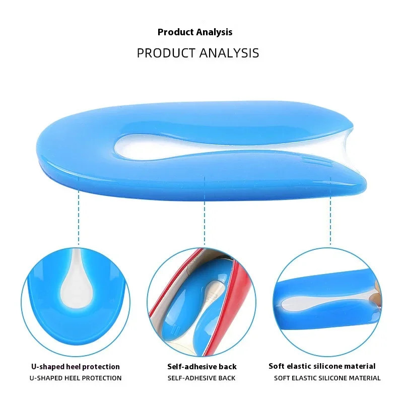 2pcs/4pcs Soft Elastic Silicone Heel Cushions Foot Care Products Gel Heel Protec