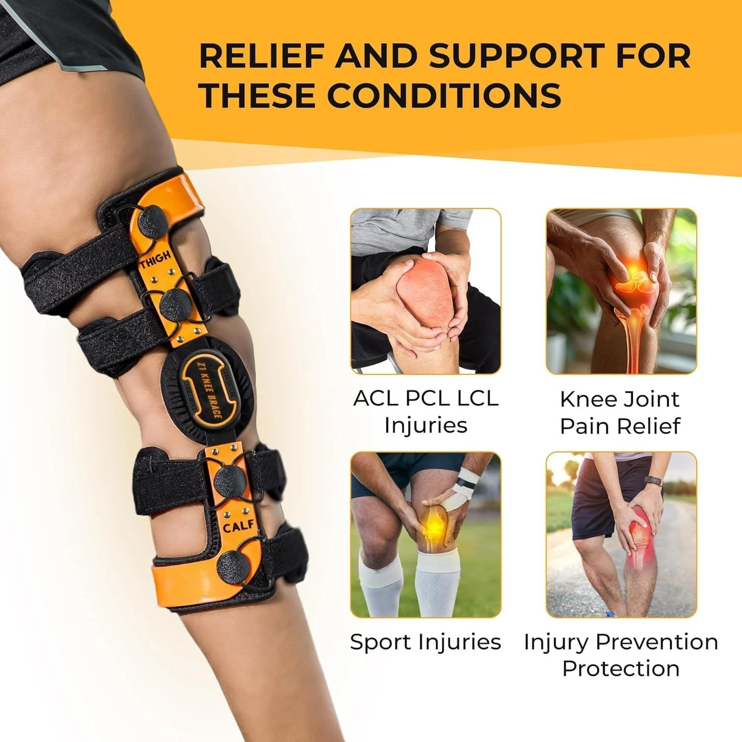 Z1 K2 Knee Brace for ACL Ligament Sports Injuries OA & Knee Pain for Men & Women
